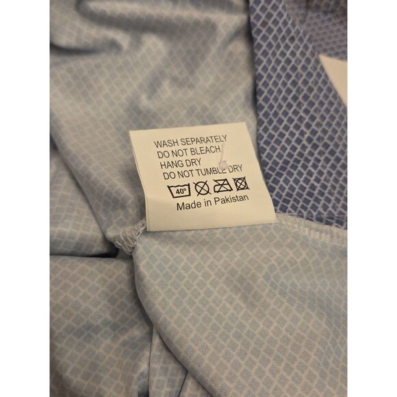 NWT Collars & Co Mens 2XL Featherweight Dress Collar Polo Shirt Navy Print - Picture 7 of 8